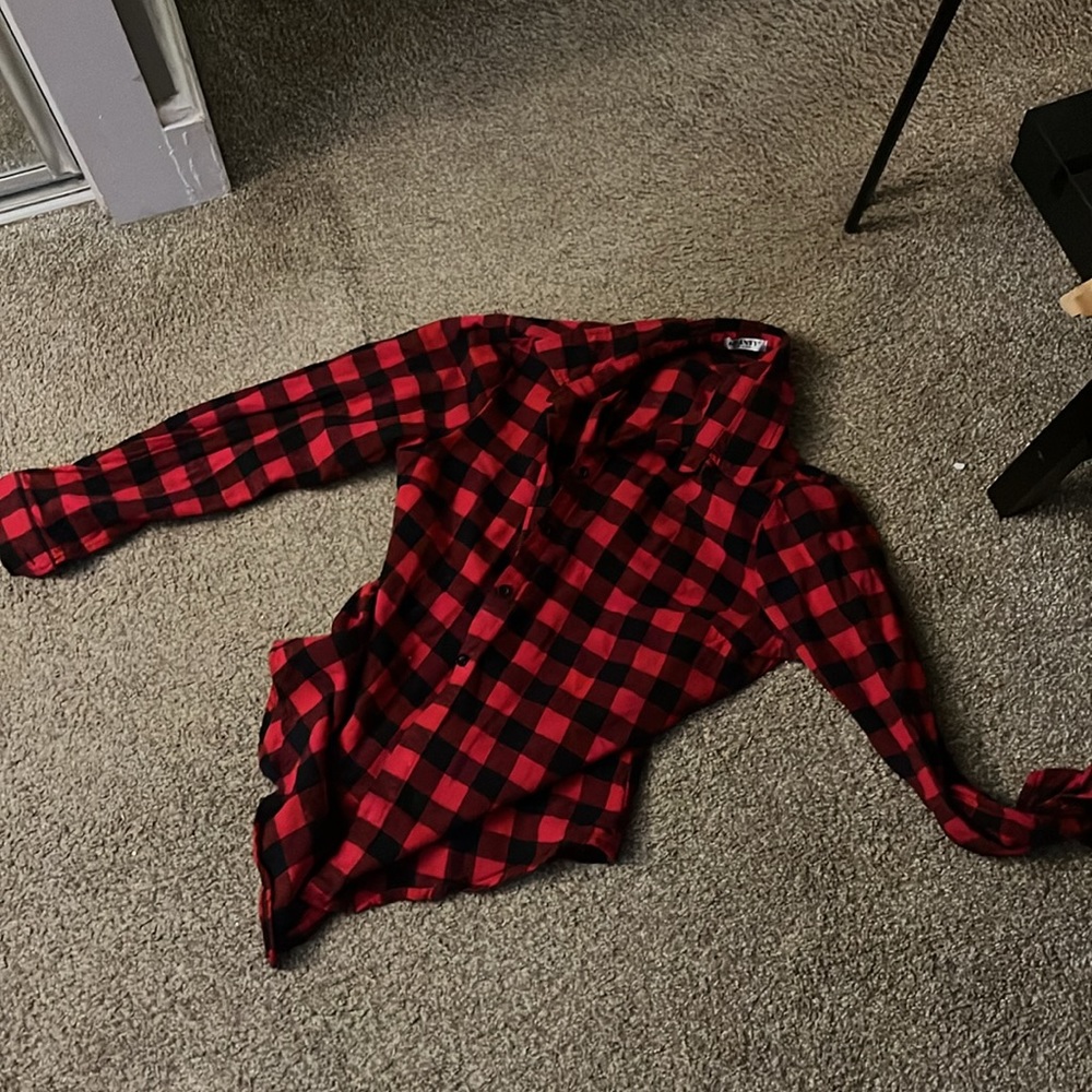 Black and red flannel shirt